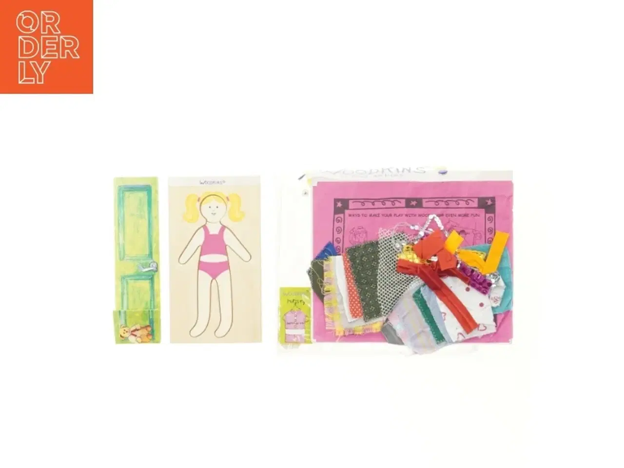 Billede 3 - Dukketøj og tilbehørssæt fra Woodkins (str. Bræt 22,5 x 12,5 cm)