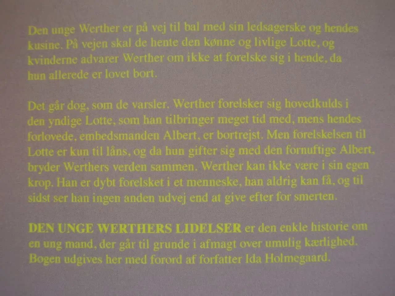 Billede 2 - den unge werthers lidelser, af johann wolfgang von