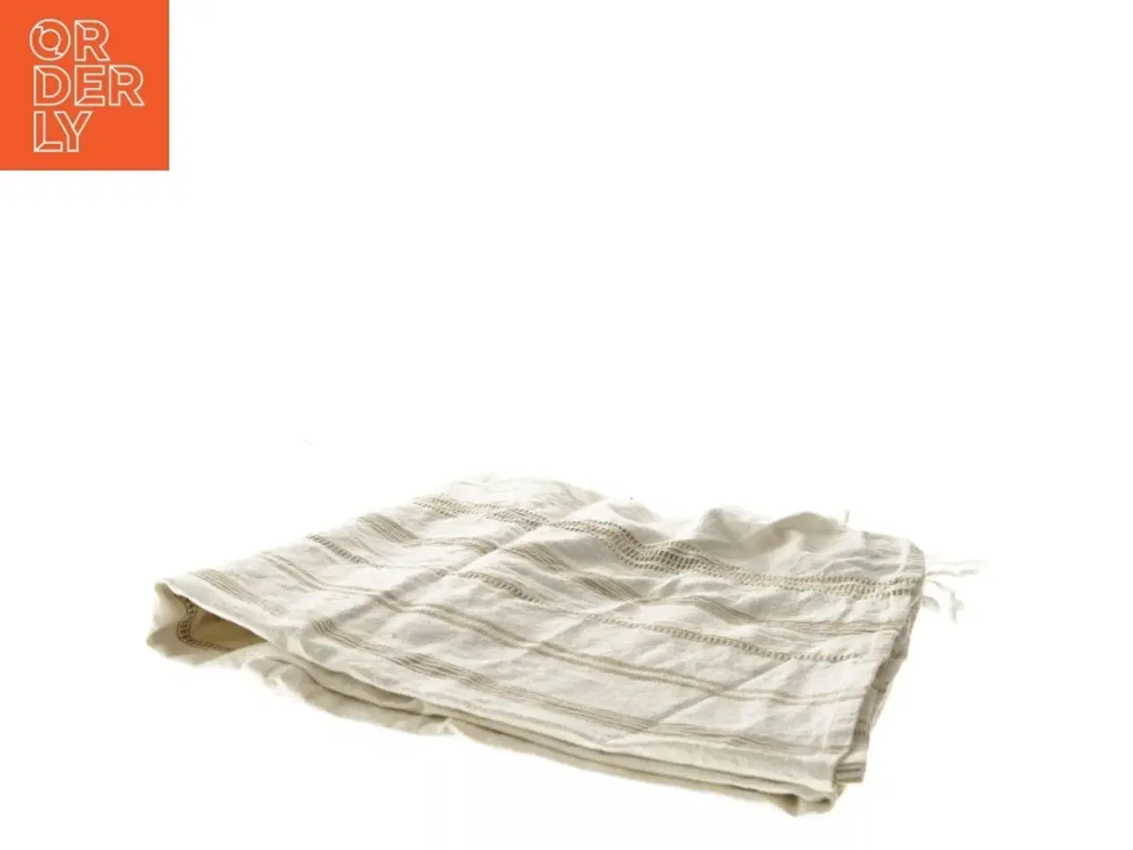 Billede 2 - Hvid dug med frynser (str. 192x140 cm)