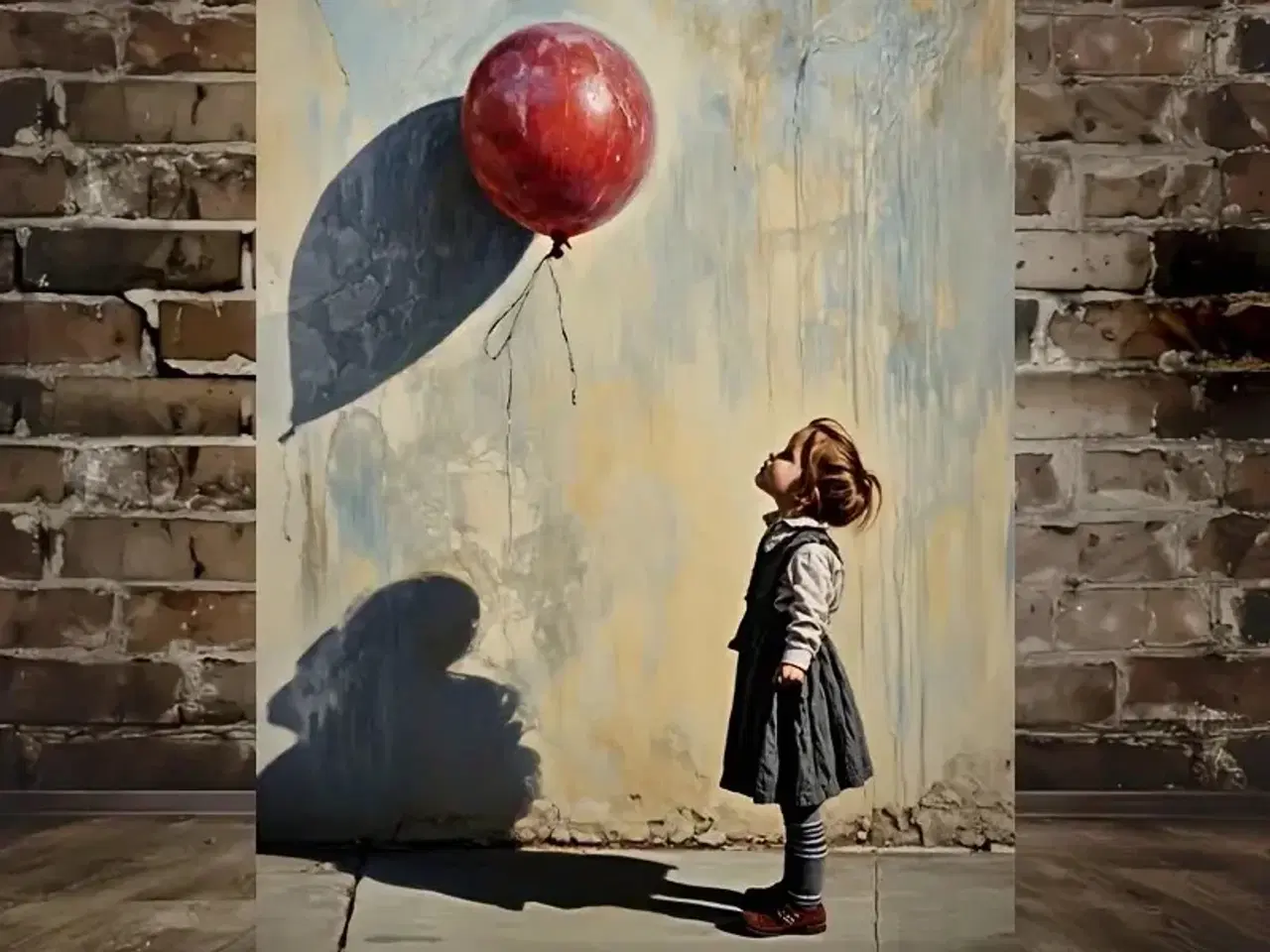 Billede 1 - * Lærredsmaleri; The Red Balloon