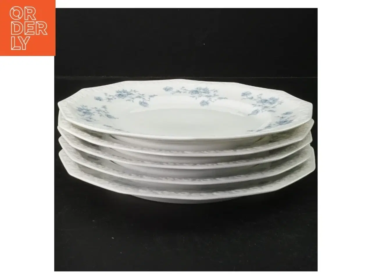 Billede 1 - Porcelænsmiddagstallerkener med blåt blomstermønster fra Rosenthal (str. 22x2 cm)