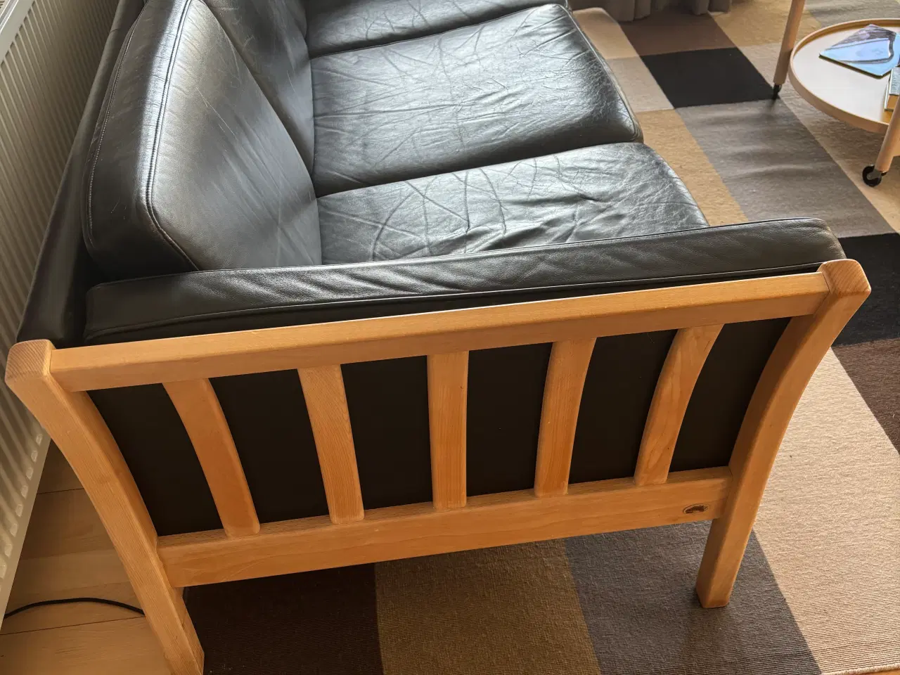 Billede 1 - Stouby sofa, bøg med sort læder