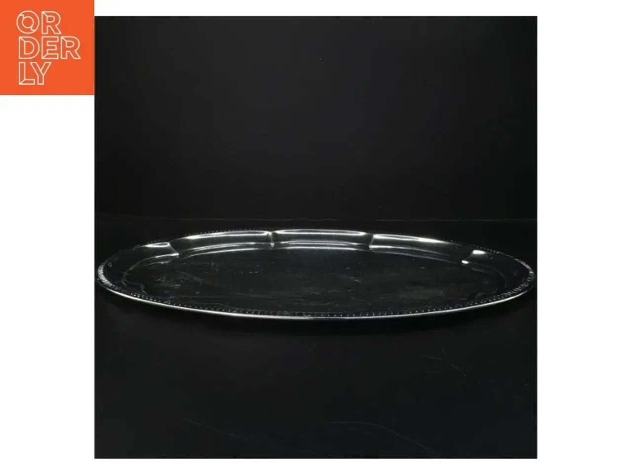 Billede 1 - Sølvfarvet ovalt serveringsfad (str. 44 x. 34 cm)