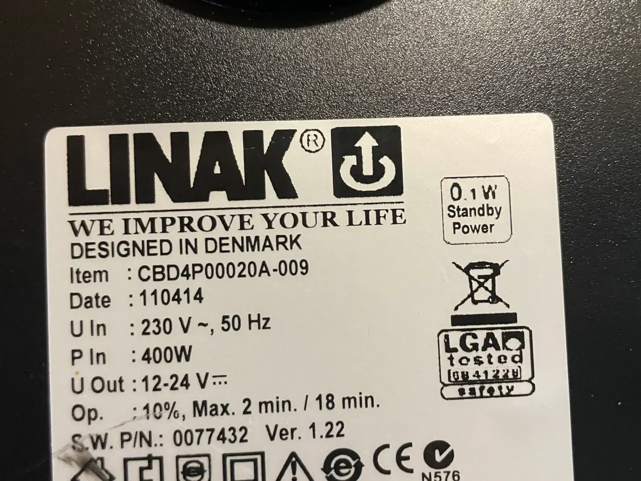 Billede 4 - Hæve/sænke bord. Linak.