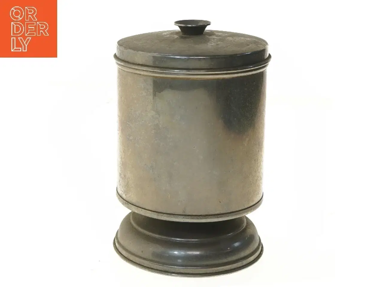 Billede 1 - Metaldåse med låg og fod 25 cm (str. 25 cm)