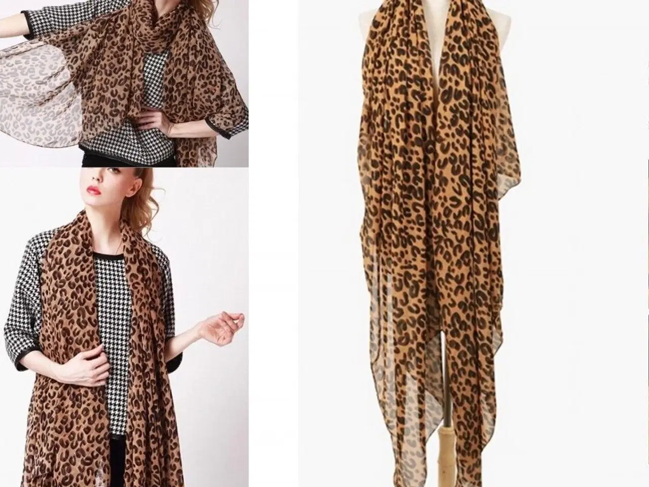 Billede 2 - Tørklæde (aflangt) med leopard print 