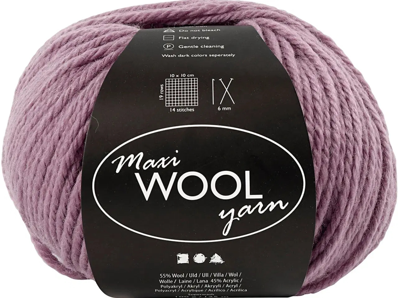 Billede 1 - Uldgarn, L: 125 M, lavendel, 100g/ 1 ngl.