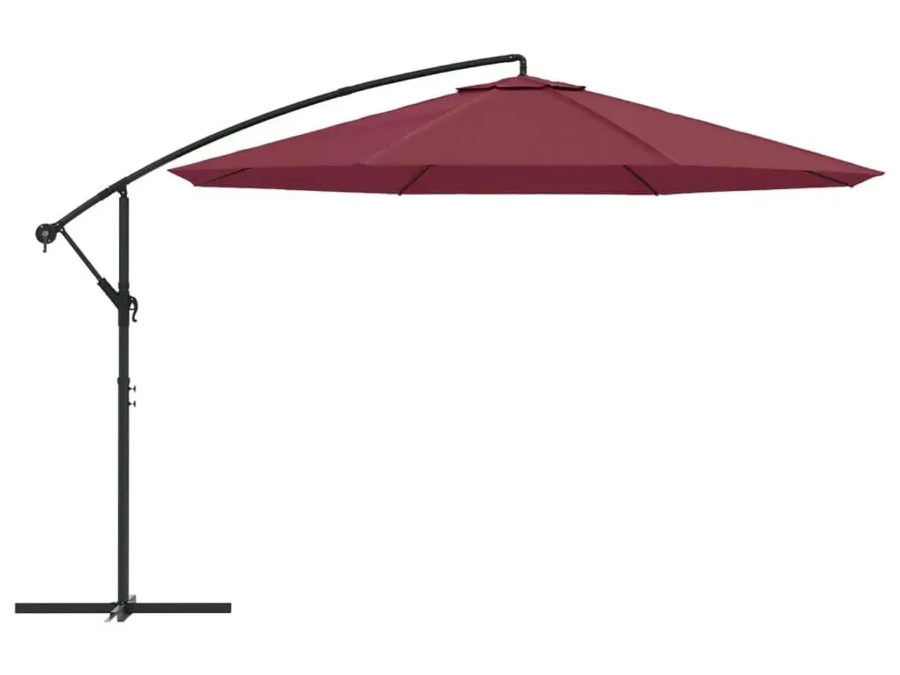 Billede 3 - Hængeparasol 350 cm aluminiumstang bordeauxfarvet