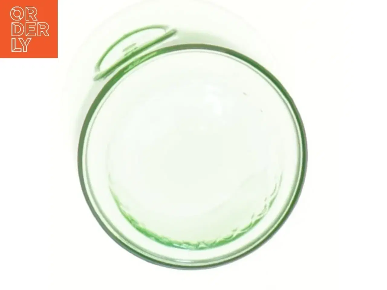 Billede 3 - Grønt glas med fransk lilje motiv (str. 8 cm)