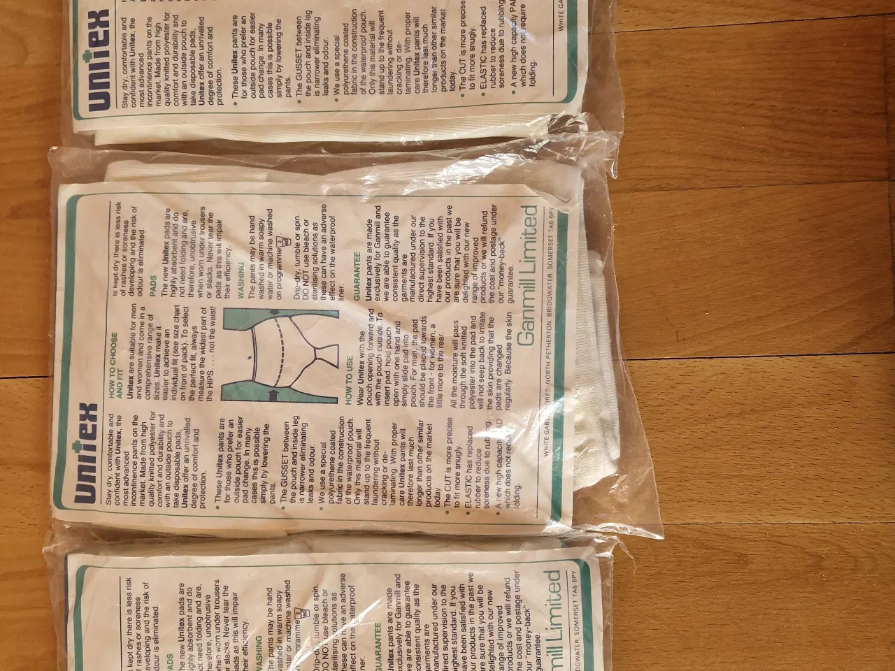 Billede 2 - 3 par Unitex Incontinens benklæder uåbnet.