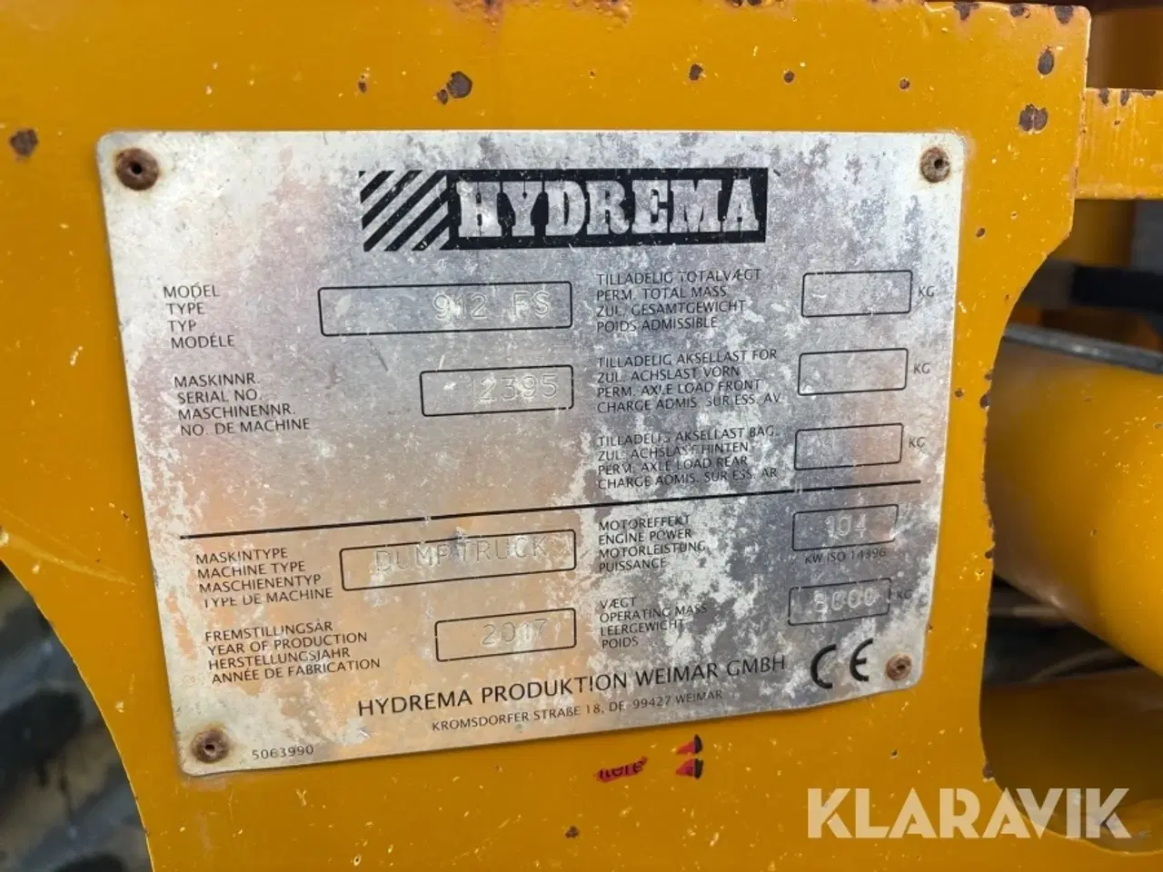 Billede 8 - Dumper Hydrema 912FS