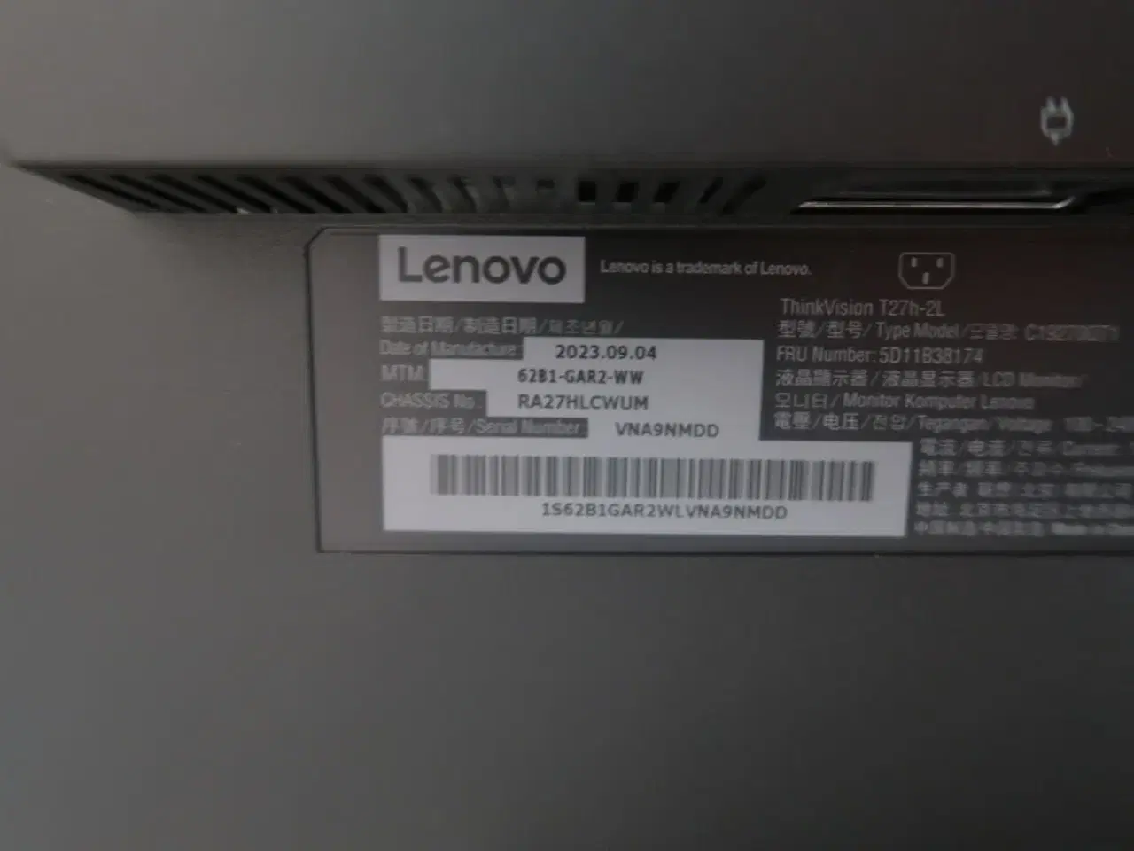 Billede 7 - Lenovo ThinkVision T27h-2L 27" QHD-skærm