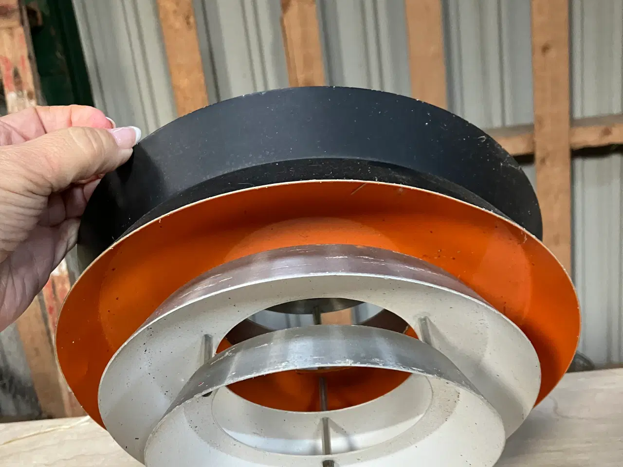 Billede 2 - RETRO lampe stål/orange/sort