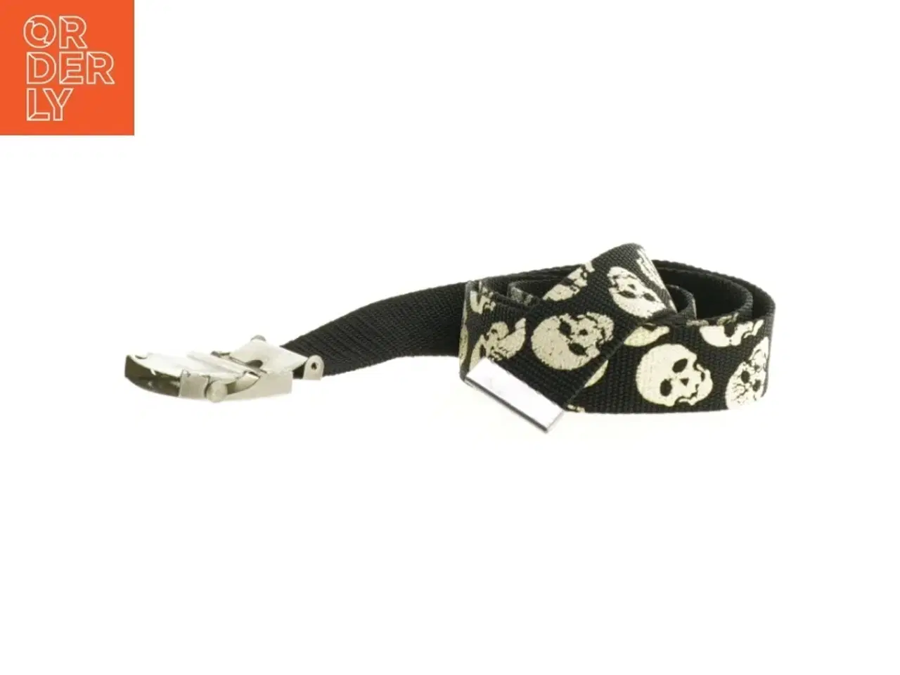 Billede 2 - Mønstret stofbælte med kraniemotiv (str. 115 x 3 cm)