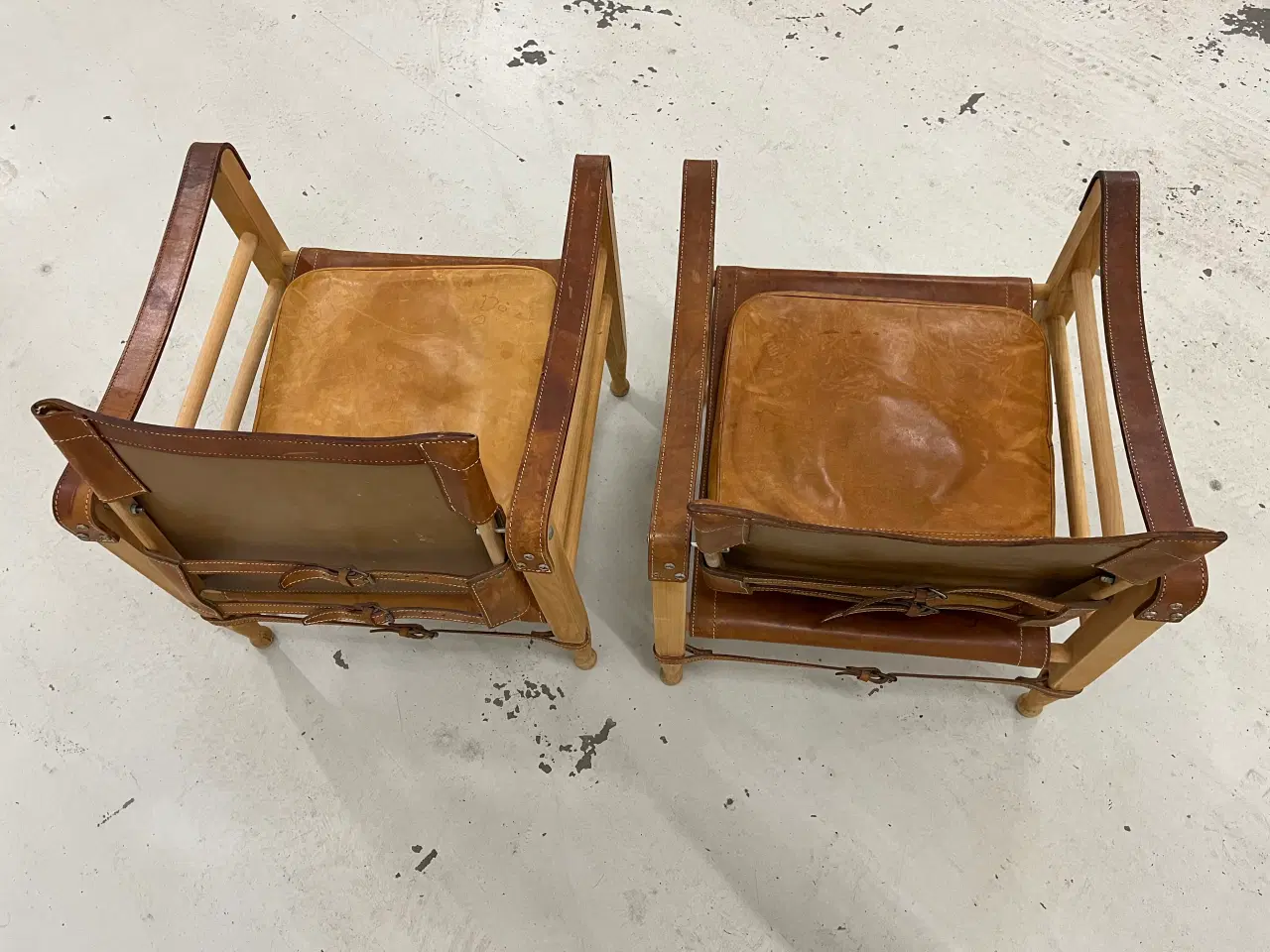 Billede 10 - Aage Bruun & Søn Safaristole med cognac kernelæder