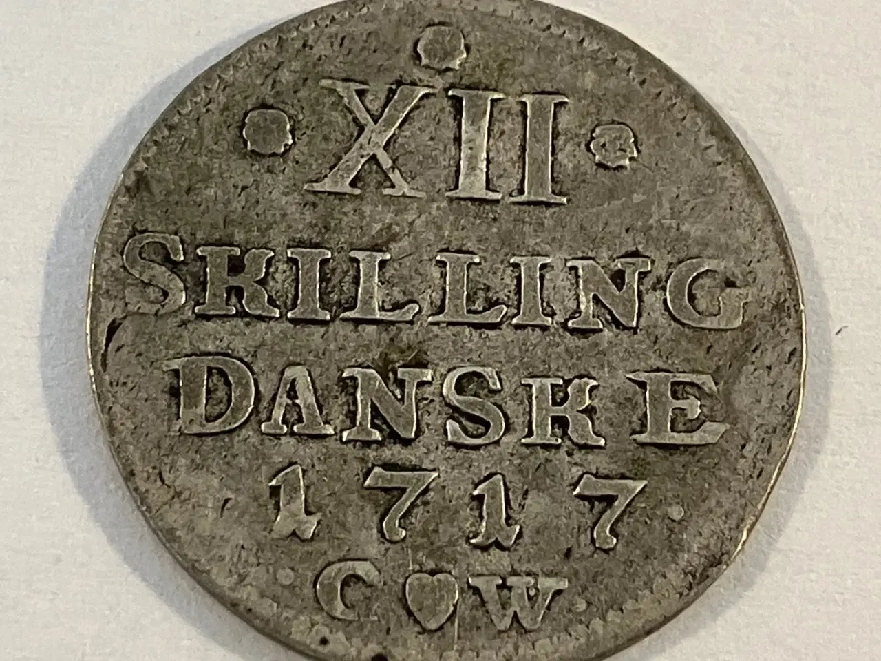 Billede 1 - 12 Skilling 1717 - Renset