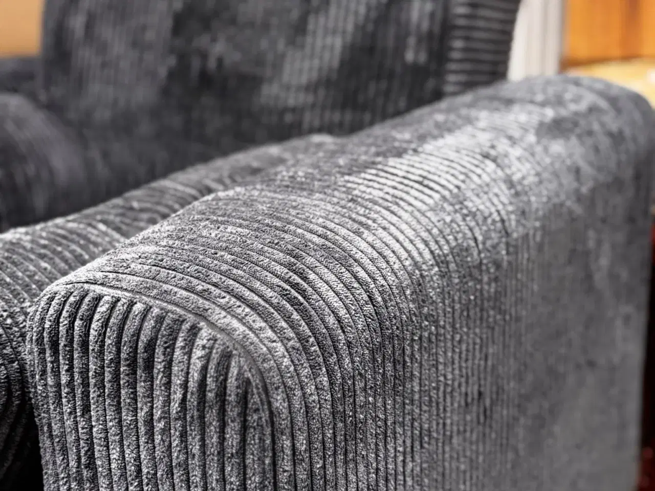 Billede 2 - Lænestol mørkegrå fløjl