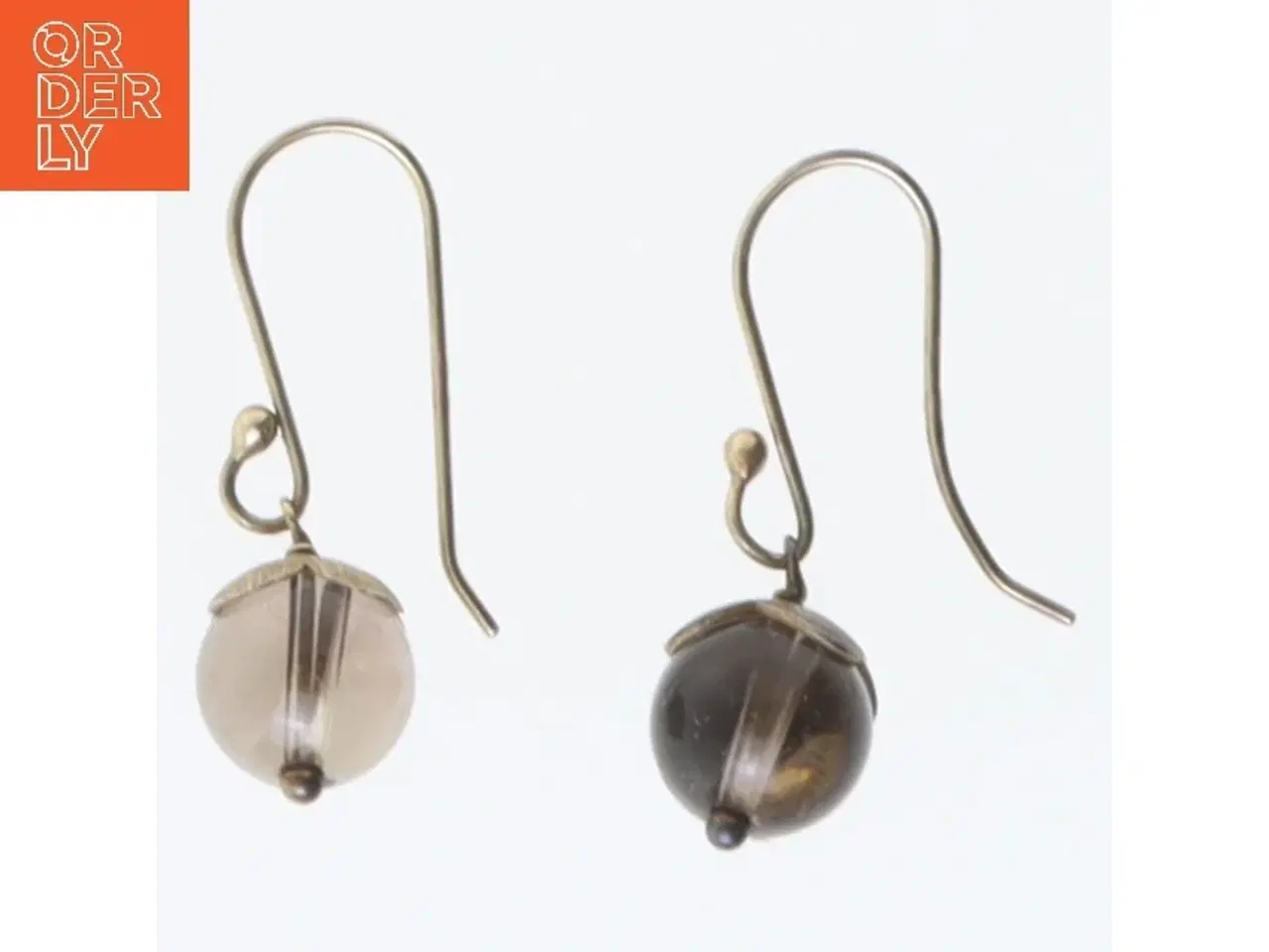 Billede 1 - Øreringe med glaskugler (str. 3 cm)