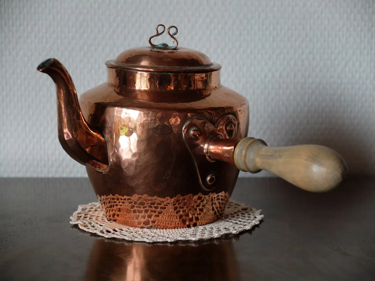 Billede 1 - Kobber kaffekande/tepotte med stjært