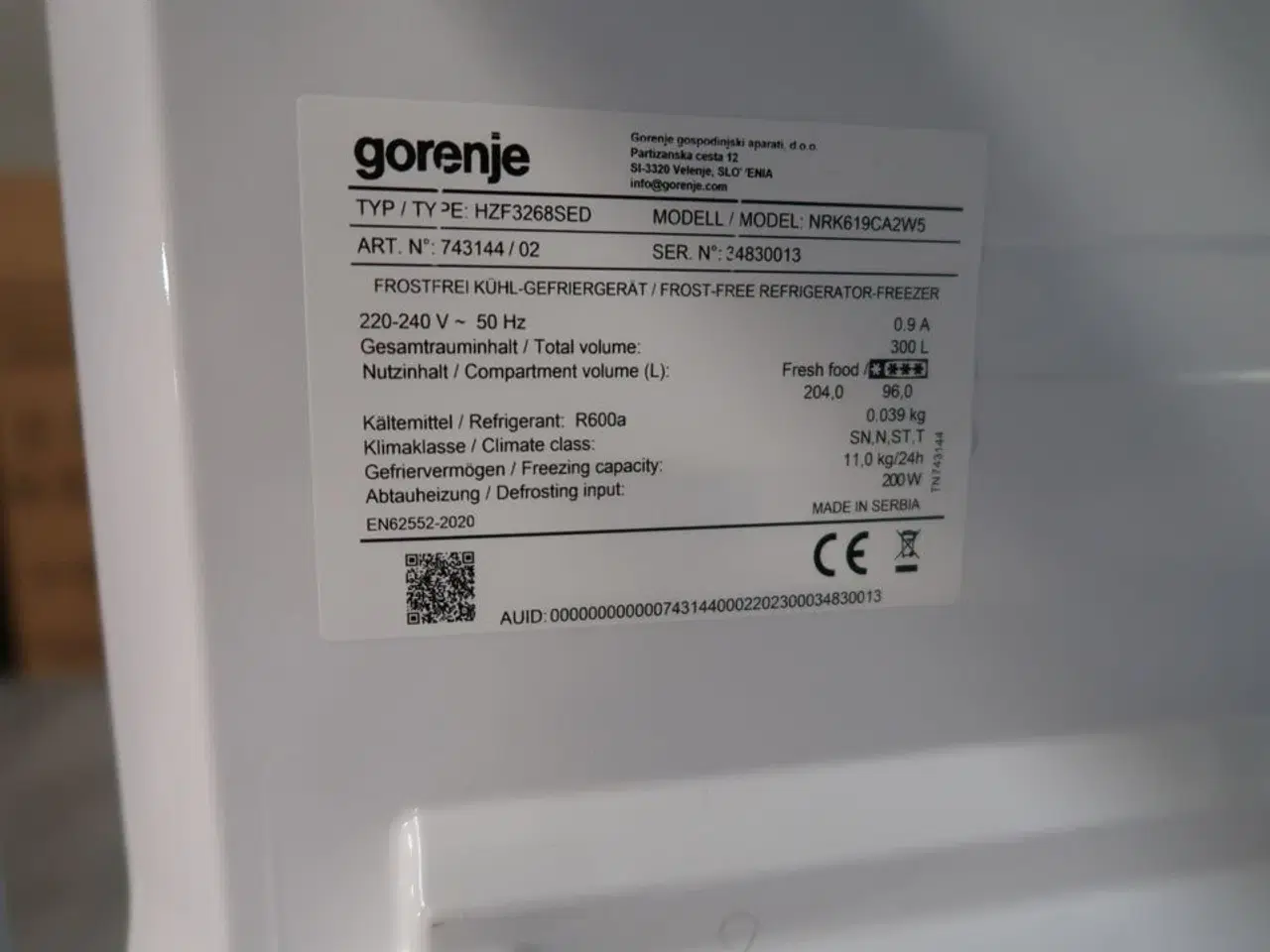 Billede 3 - Køle/fryseskab GORENJE NRK619CA2W5