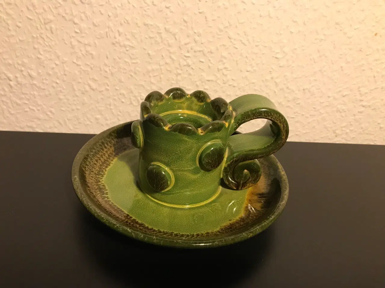 Billede 1 - Glaseret keramik lysestage