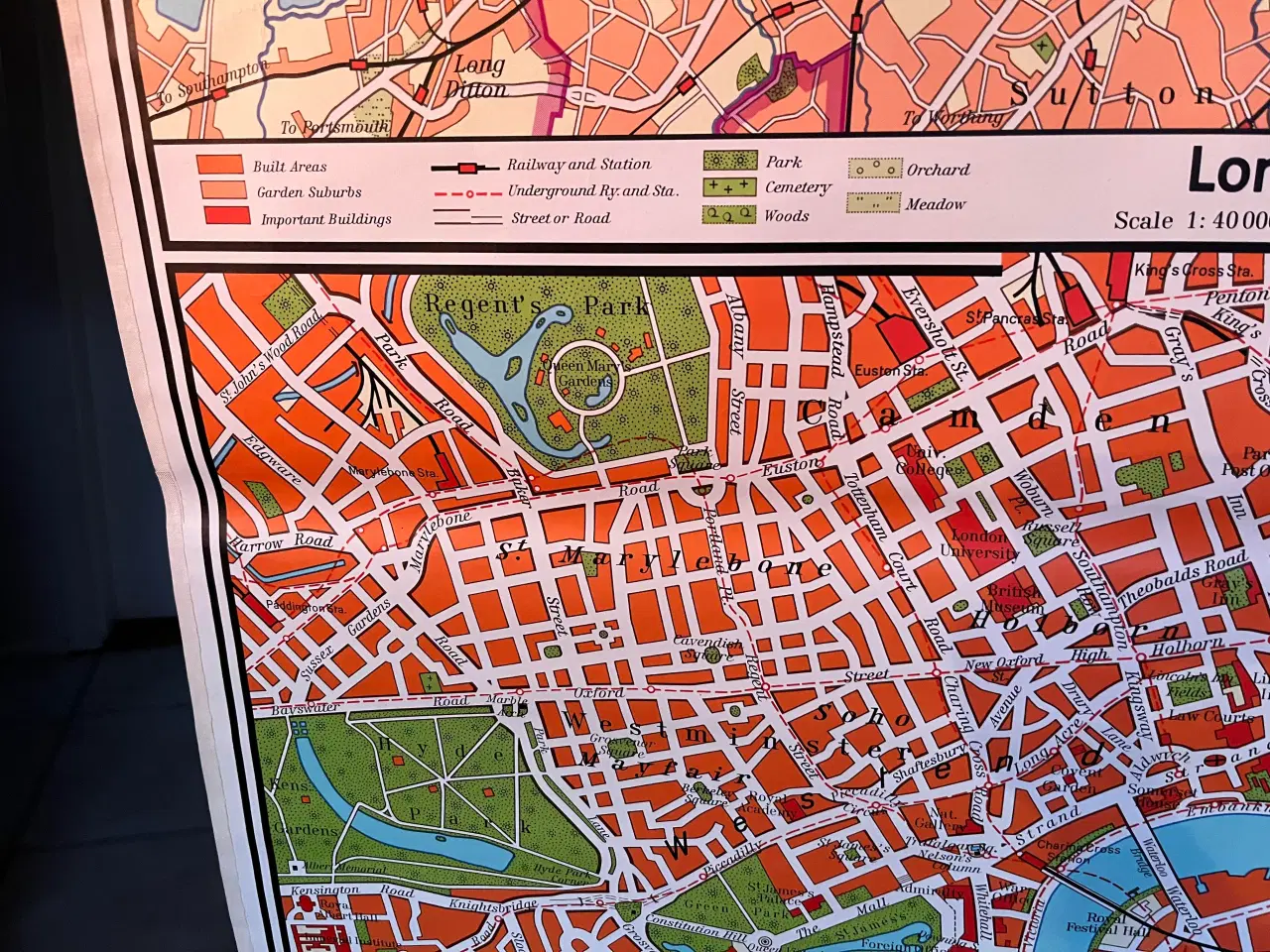 Billede 3 - London kort - skolekort - skoleplanche 