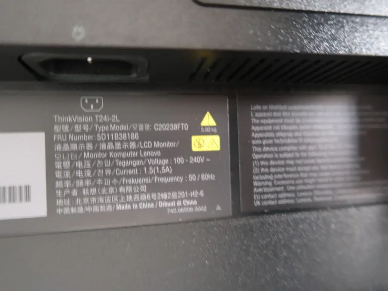 Billede 3 - Lenovo ThinkVision T24i-2L 23,8" skærm (sort)