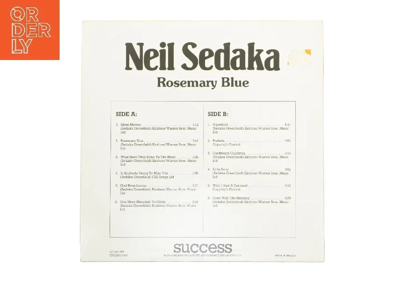 Billede 2 - LP album Neil Sedaka - Rosemary Blue fra Neil Sedaka