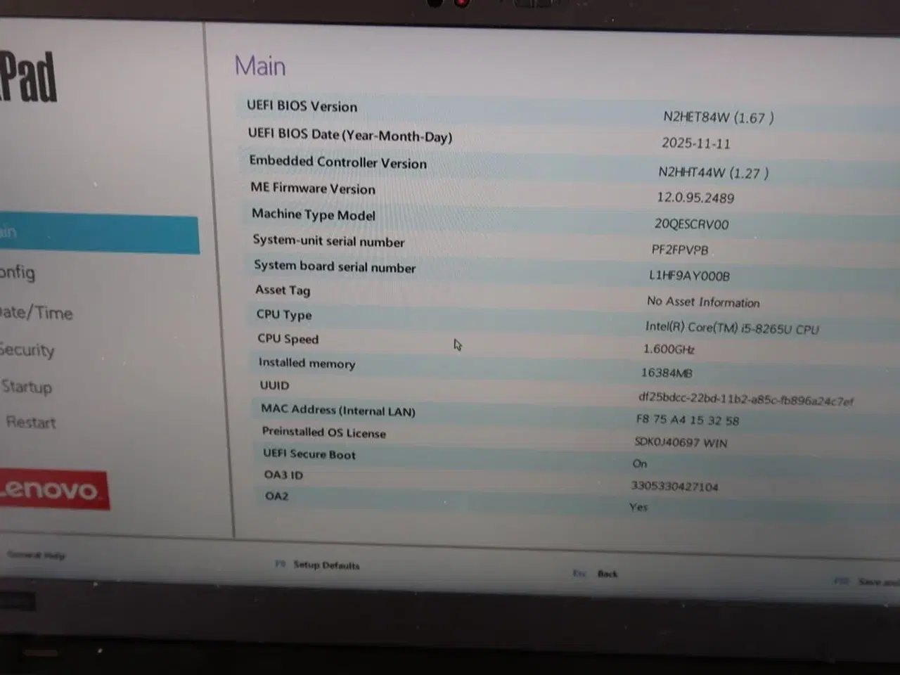 Billede 4 - Bærbar computer LENOVO X1 Carbon 7th gen.