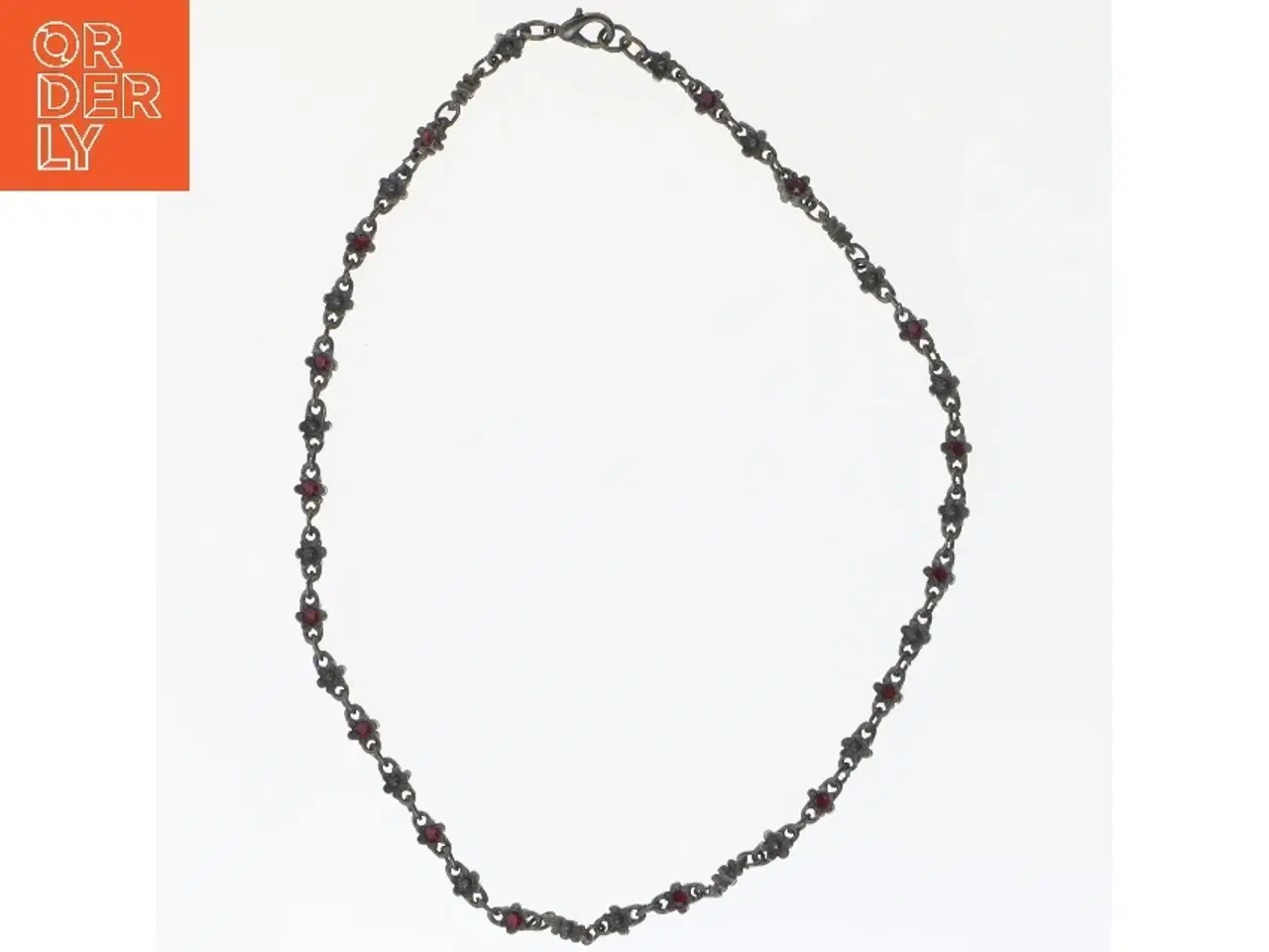 Billede 4 - Smykkesæt med rød sten (str. 19 og 43 cm)