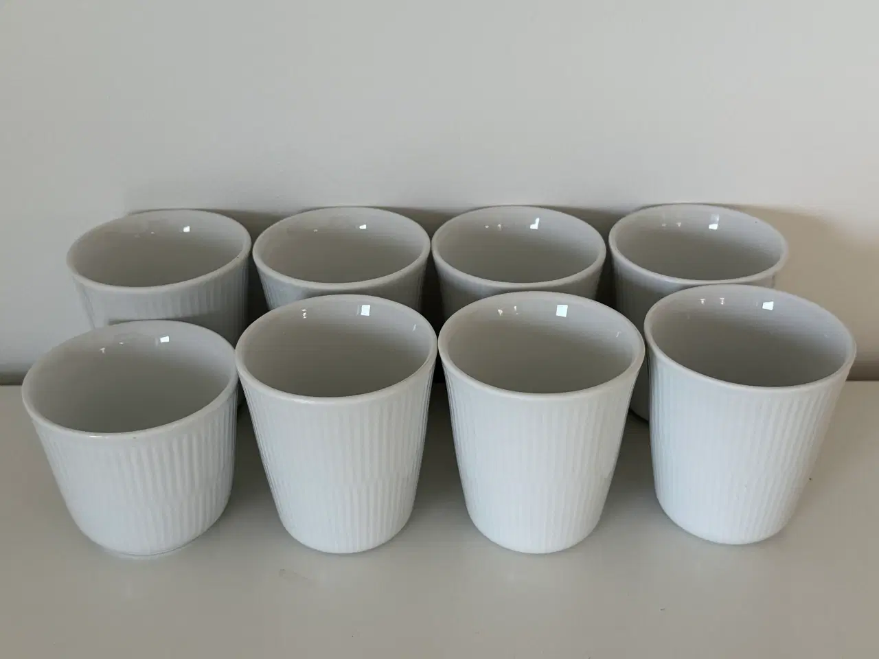 Billede 4 - Royal Copenhagen Hvid Riflet Termokop/krus