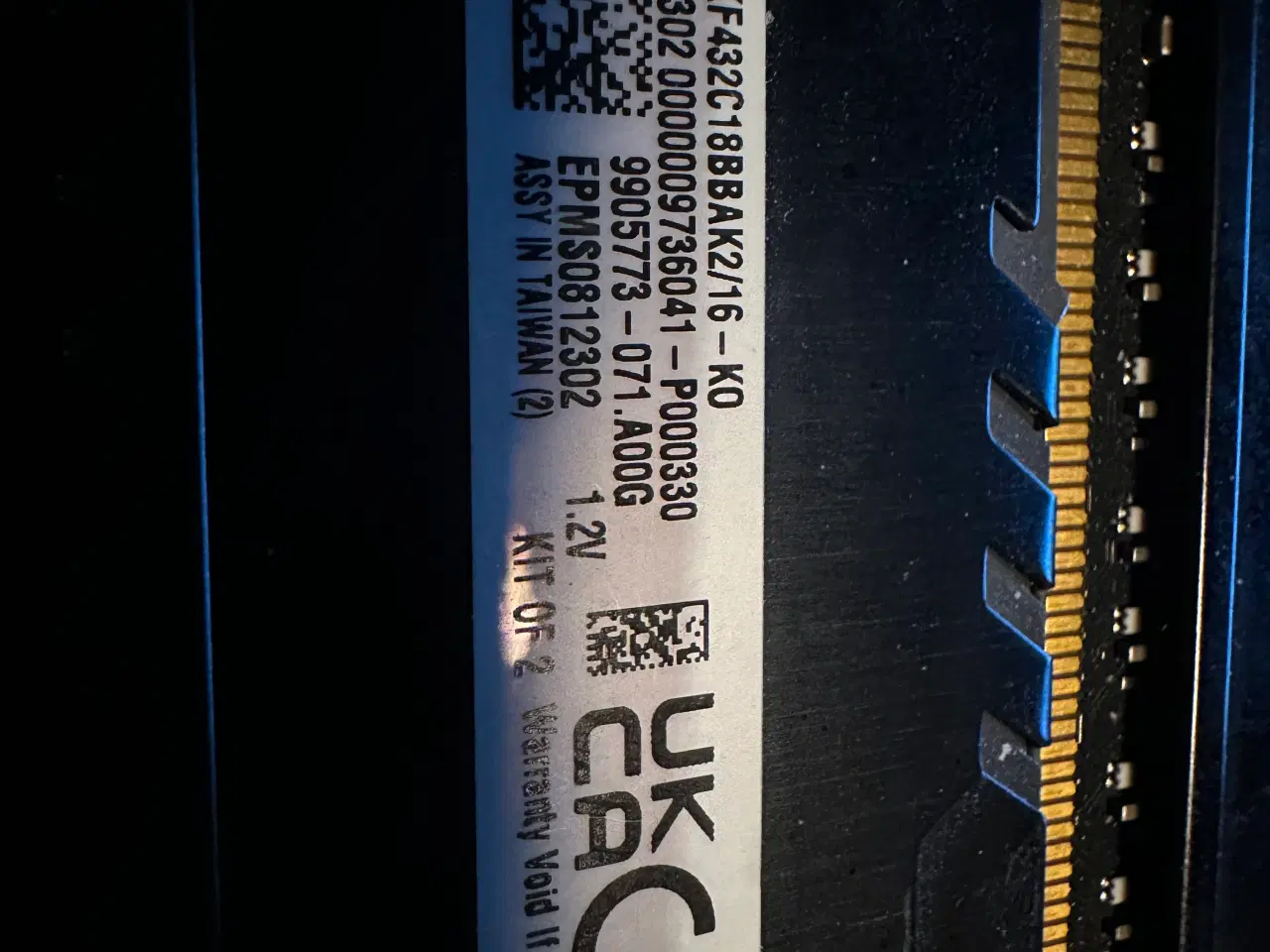 Billede 2 - Kingston Fury DDR 4 med lys