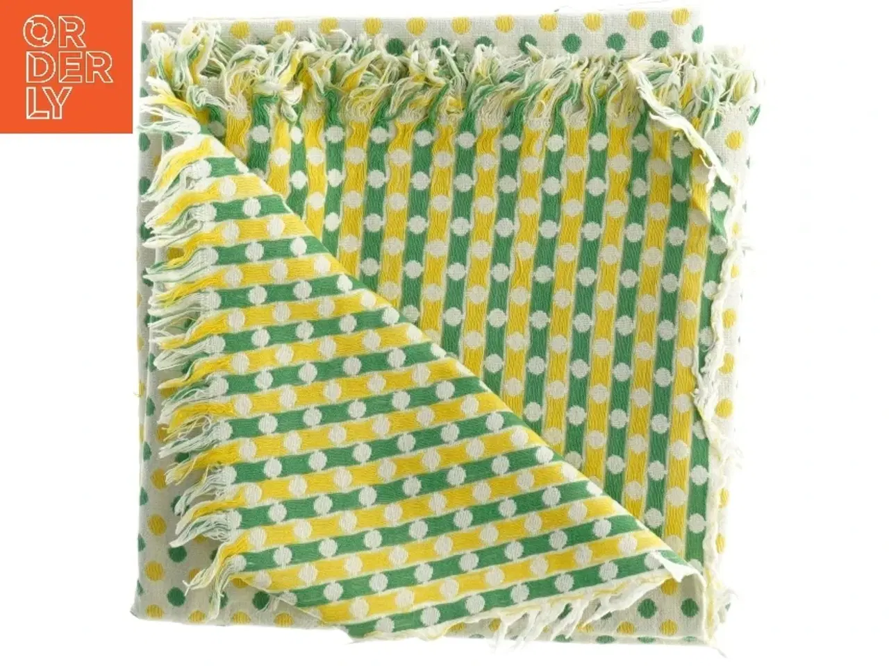 Billede 1 - Ternet bomulds tekstil (str. 73. x 73 cm)