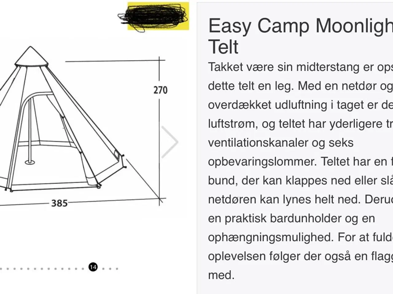 Billede 2 - Easy Camp Moonlight Tipi