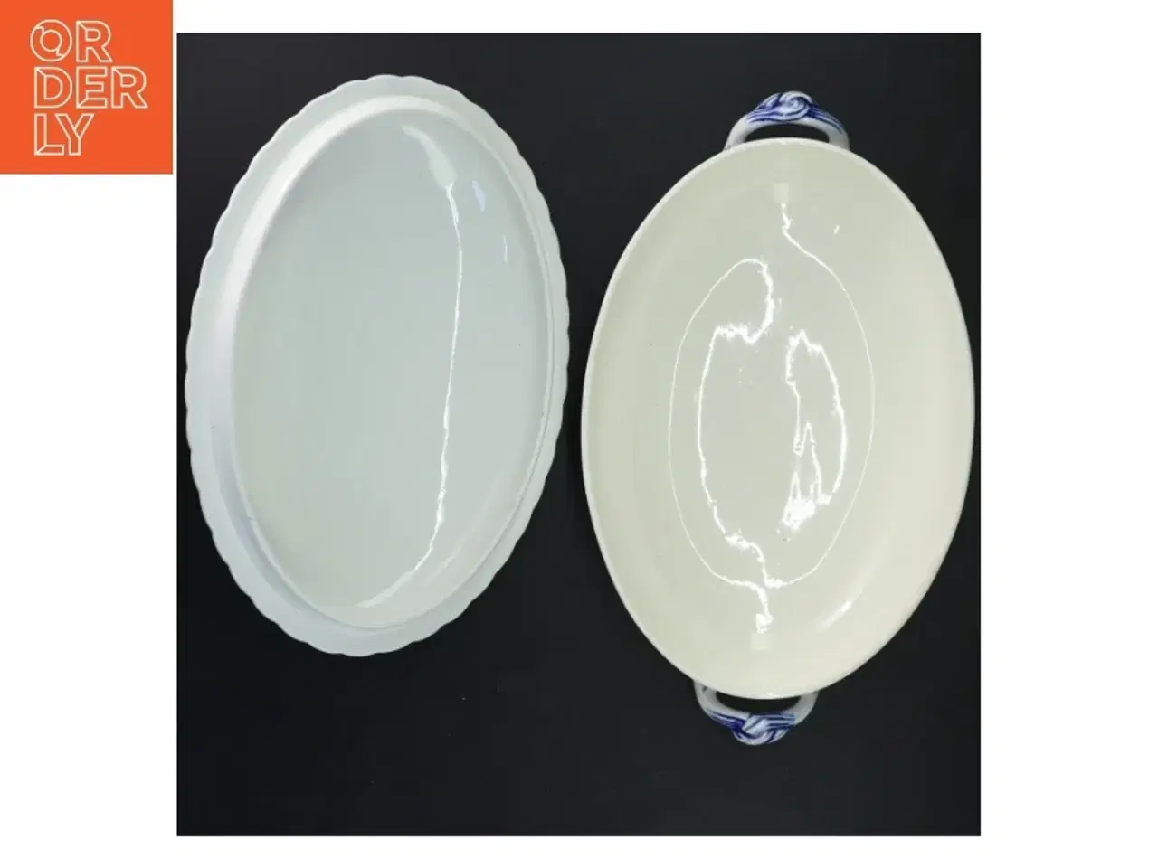Billede 2 - Oval porcelænsfad med låg (str. 26x17 cm)