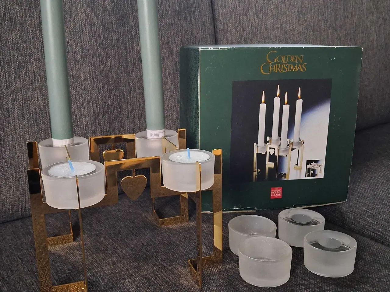 Billede 2 - Holmegaard golden Christmas lys sælges