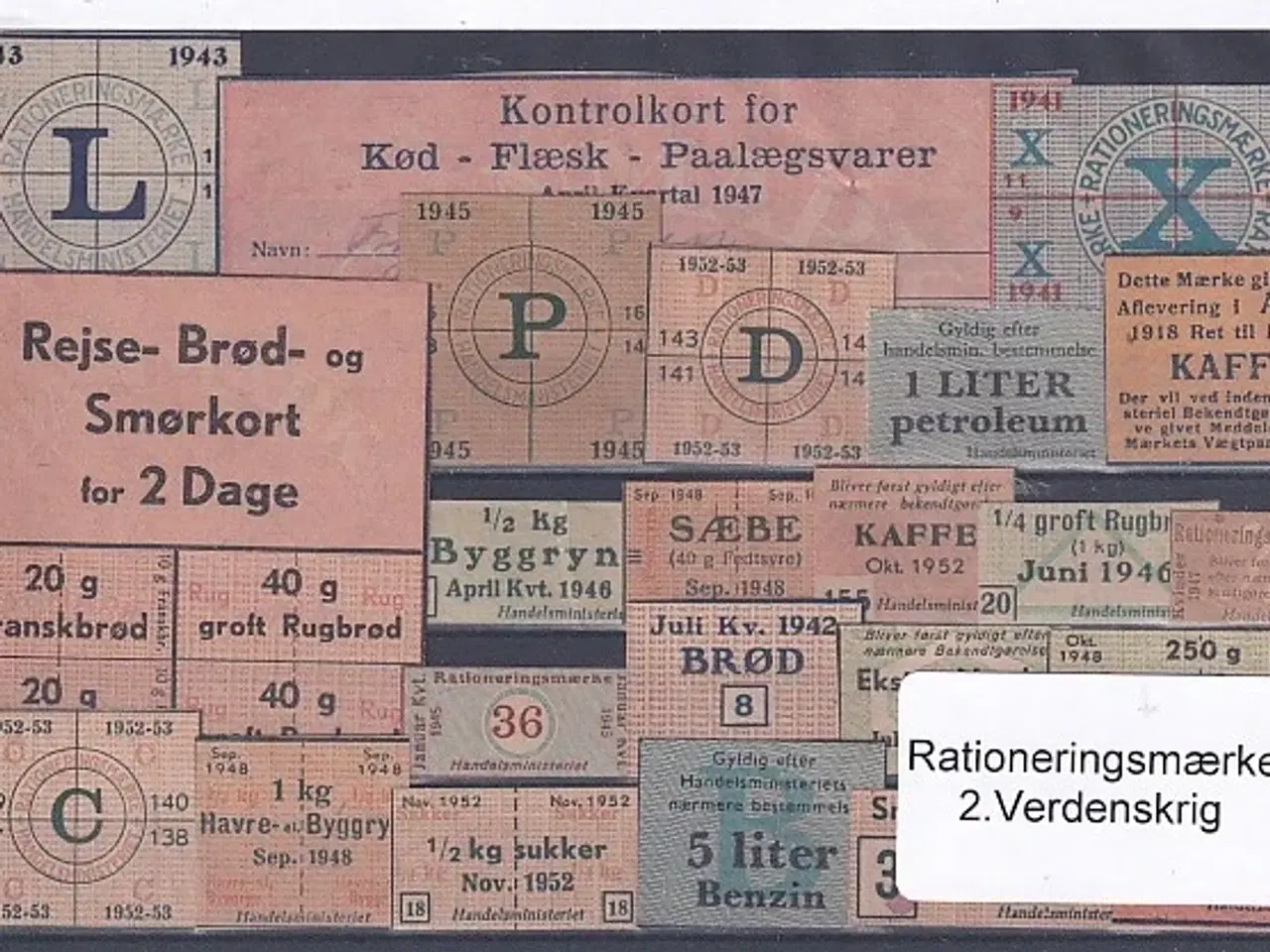 Billede 1 - Rationeringsmærker - 2. Verdenskrig