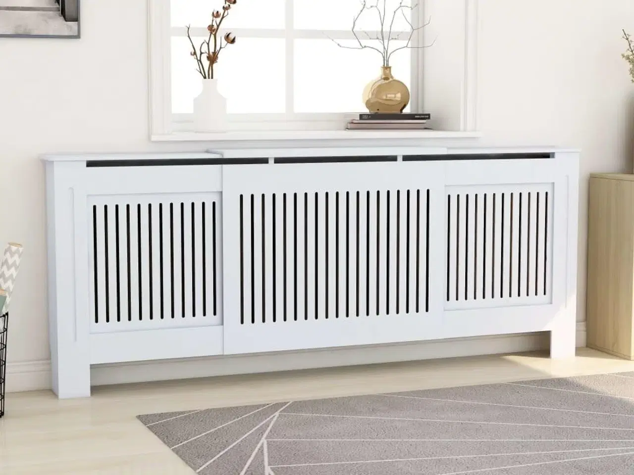 Billede 1 - Radiatorskjuler 205 cm MDF hvid