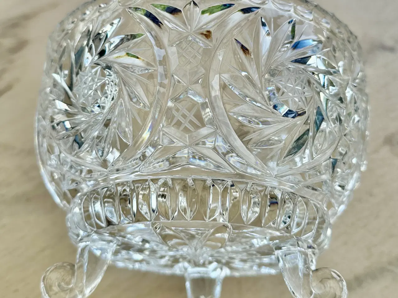 Billede 8 - Smuk vintage krystalskål med håndskårede mønstre
