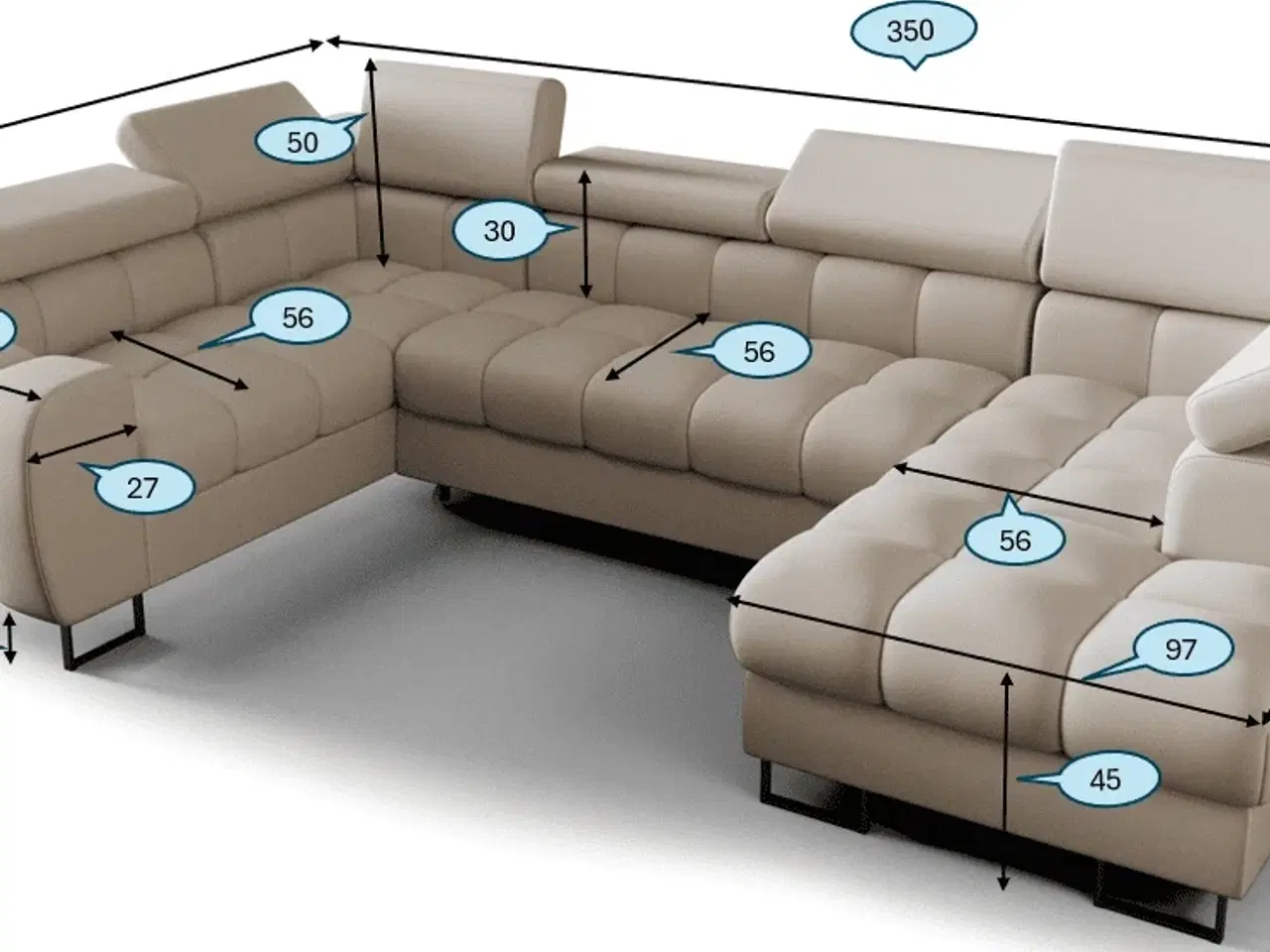 Billede 3 - STRAKS FORSENDELSE 3-10 DAGE ASPER MAX II  RELAX 195x350x170 -CROWN 02