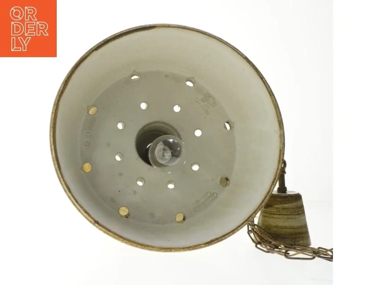 Billede 2 - Keramik hængelampe med kæde (str. Ø 33 cm)