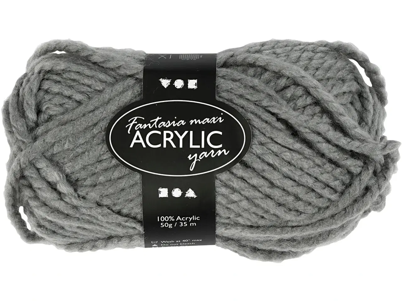 Billede 1 - Fantasia Polyacrylgarn - Grå Maxi, 50g, 35m