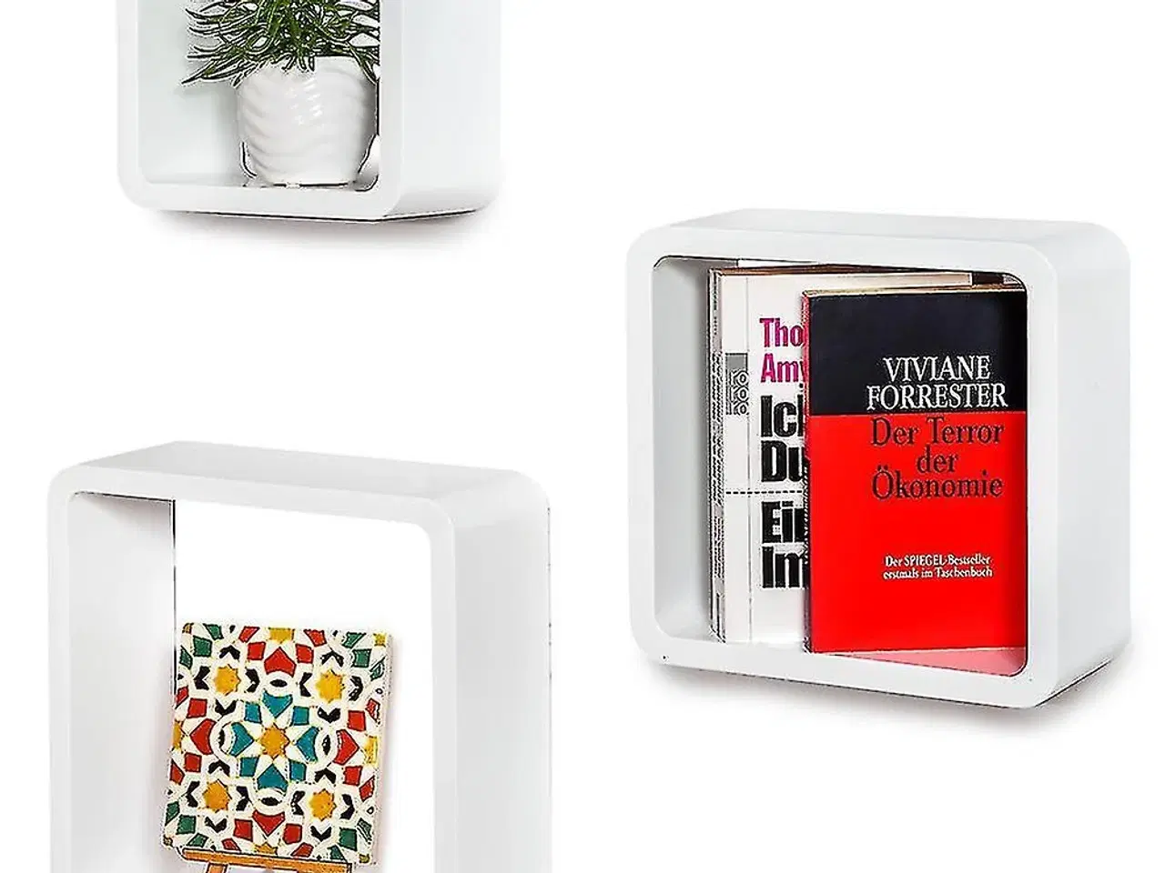 Billede 4 - Væghylder. 3 stk. kubeformet hylder - Hvid