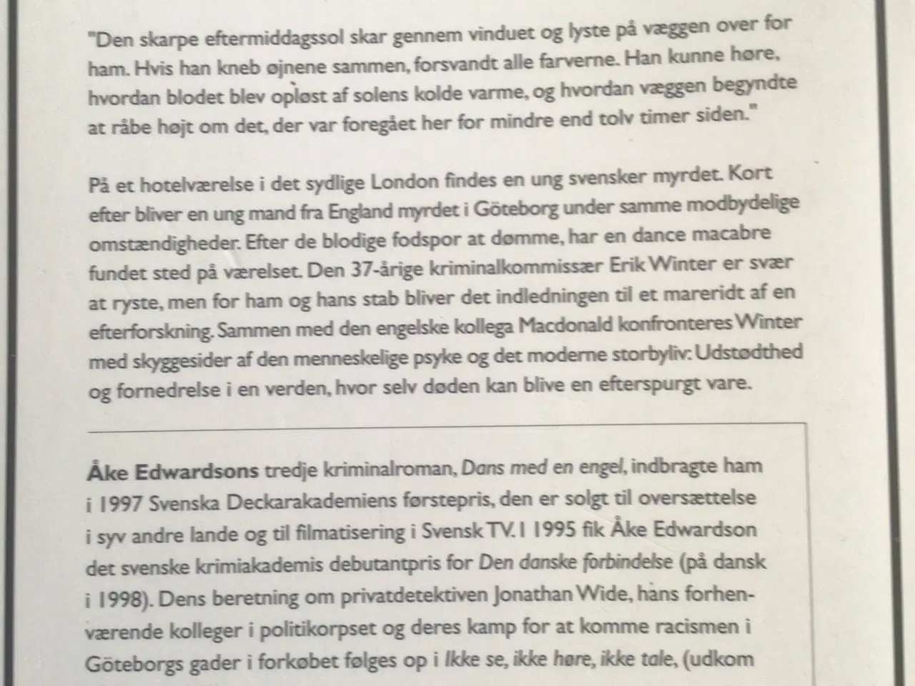 Billede 2 - Åke Edwardson : Dans med en engel