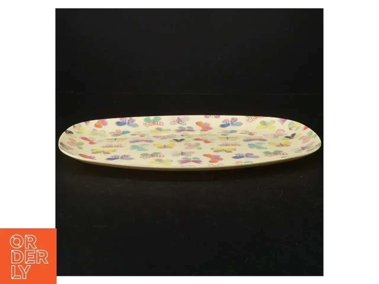 Billede 2 - RICE tallerken med sommerfugletryk fra Rice (str. 30 x 21 cm)