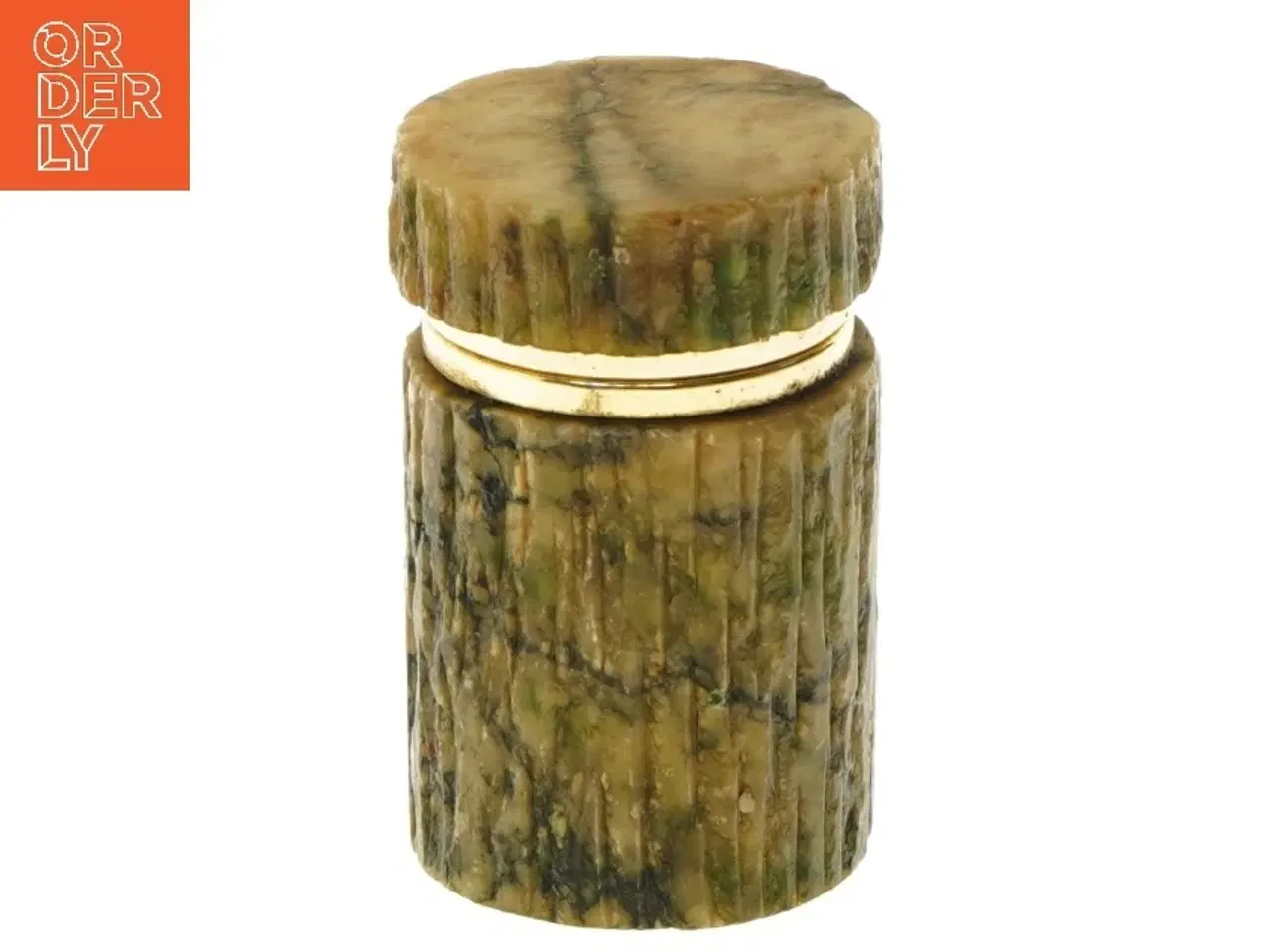 Billede 2 - Marmor lågkrukke (str. Ø 6,5 cm længde 10,5 cm)