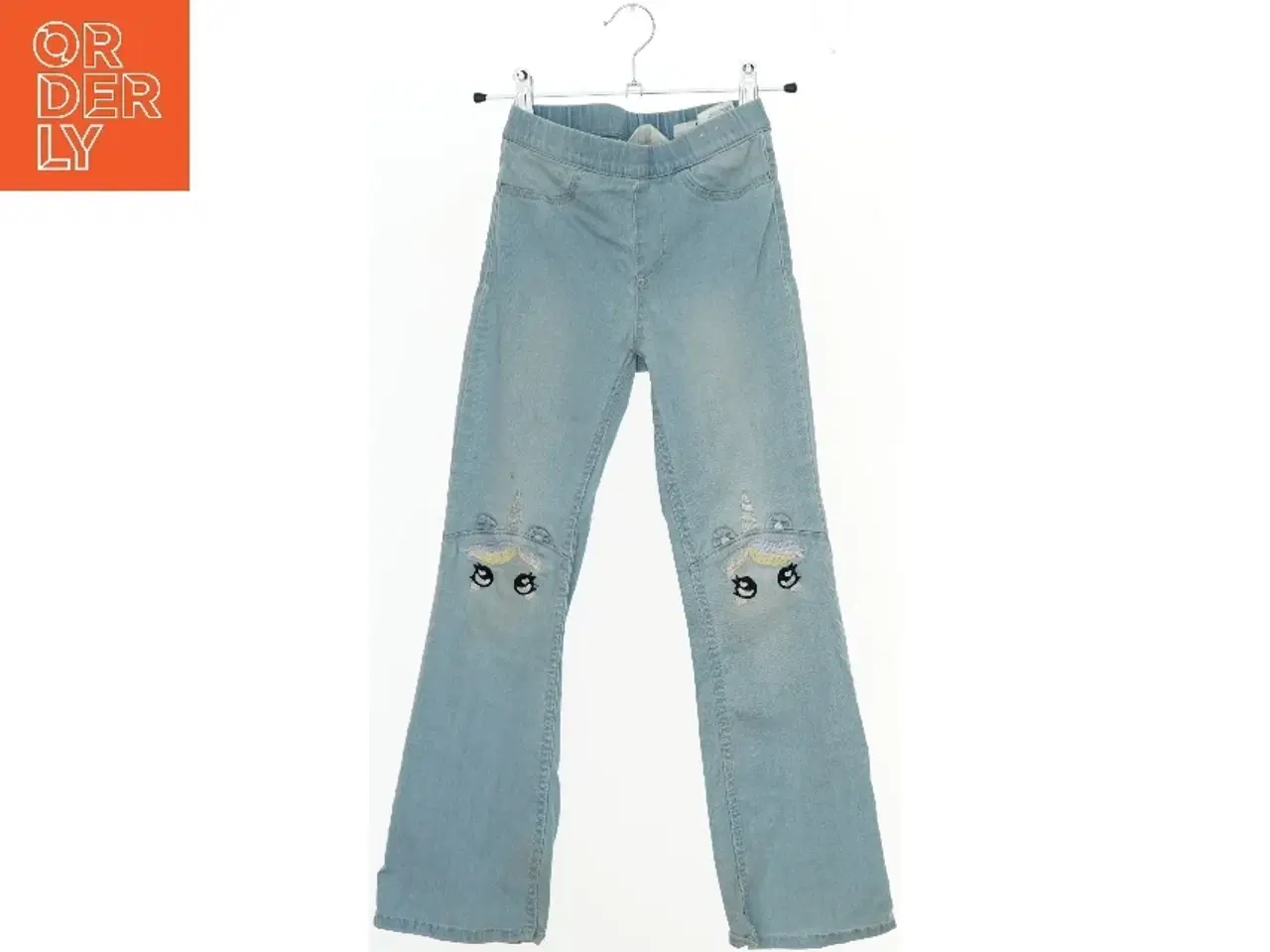 Billede 1 - Bukser med enhjørning broderi fra H&M (str. 128)