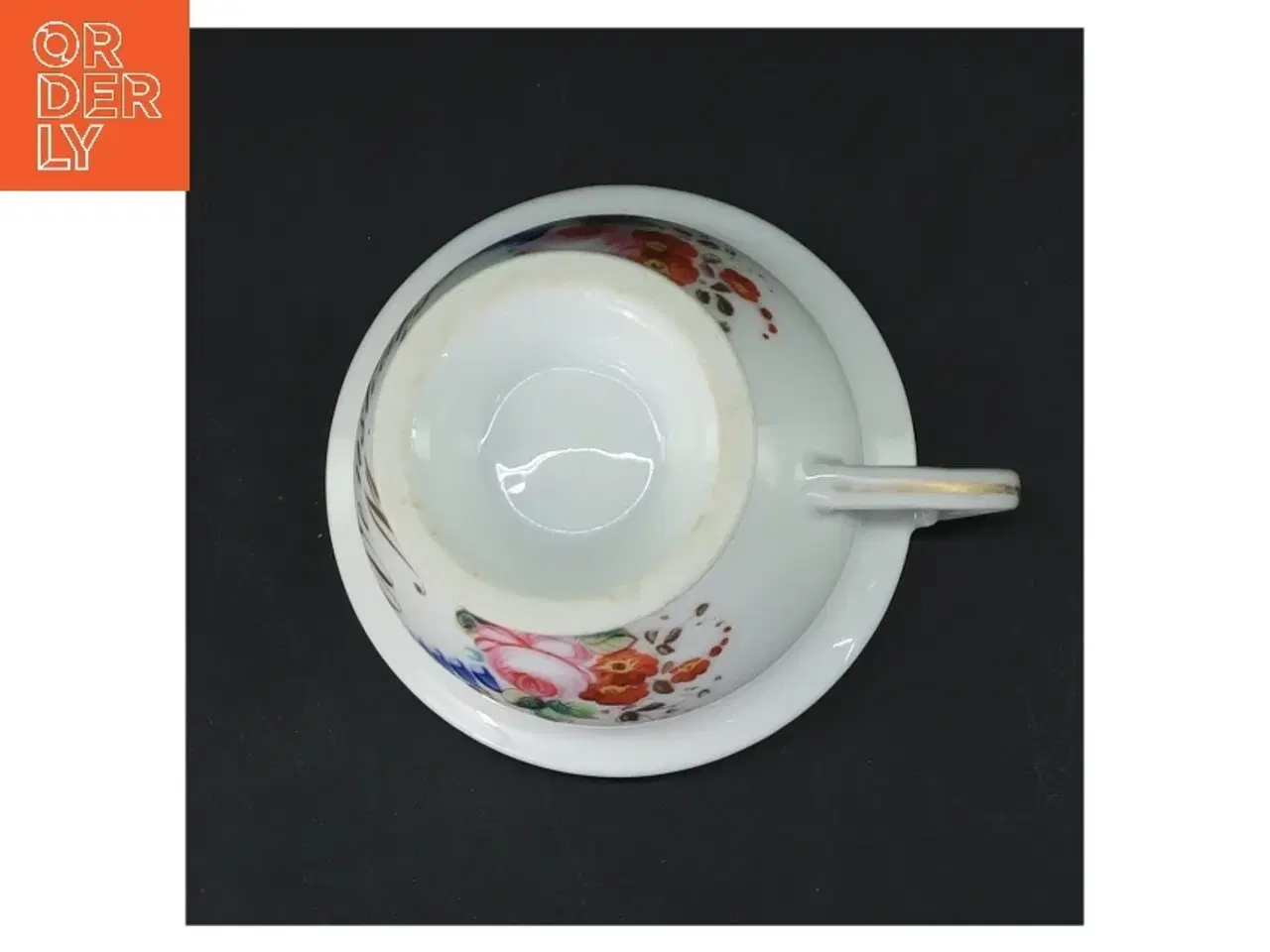 Billede 4 - Dekorativ kaffekop med blomstermønster (str. Ø 9 cm højde 7 cm)