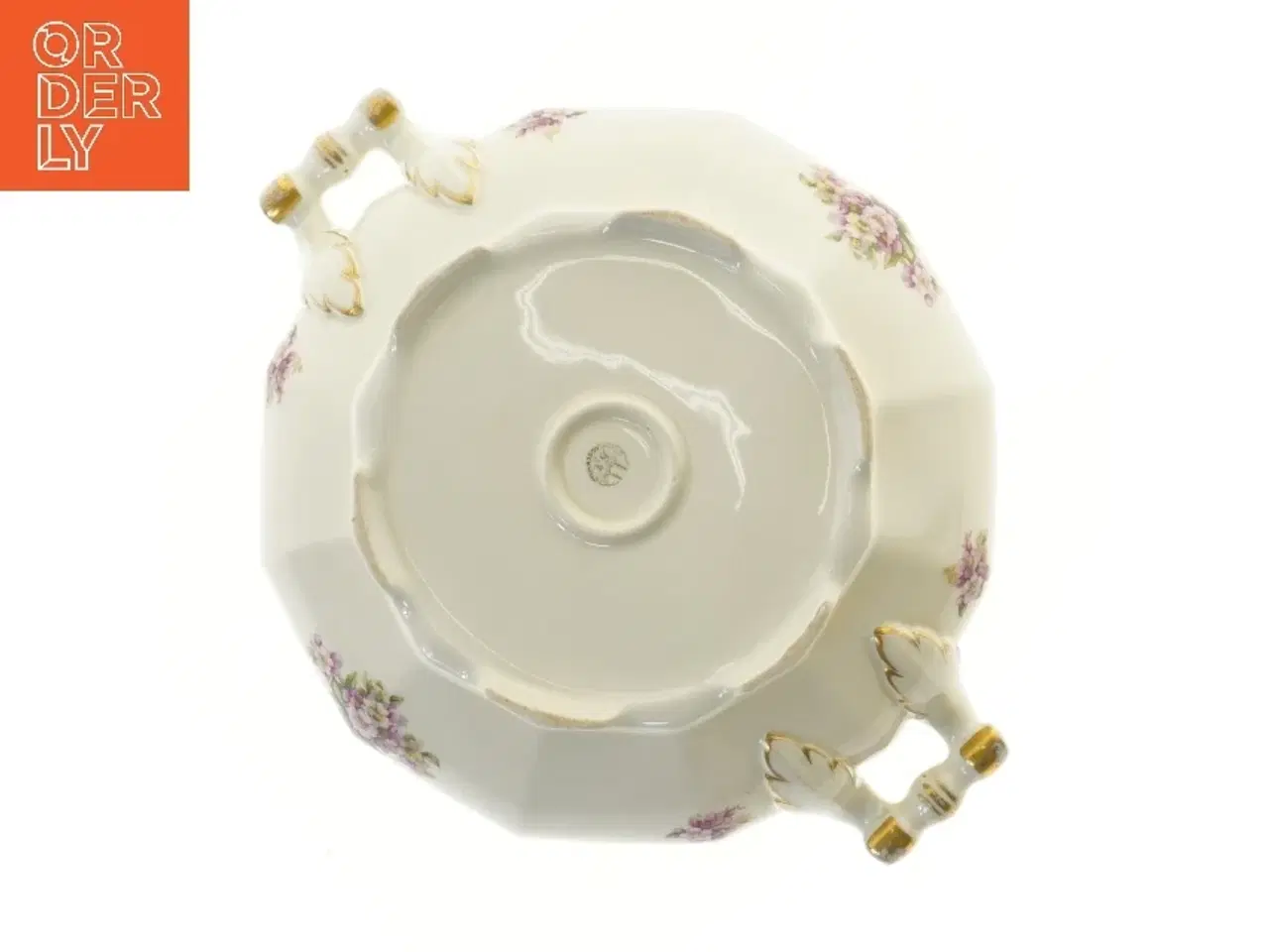 Billede 3 - Dekorativ porcelænsskål med låg, fra Schlaggenwald (str. Ø 23x17 cm)