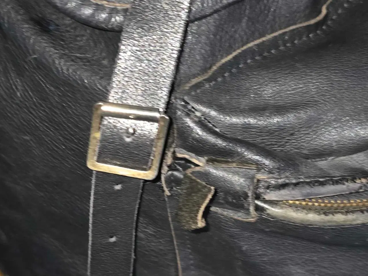 Billede 1 - Sort læder rygsæk